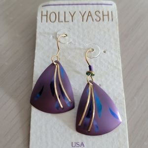 Gorgeous Vintage Purple Holly Yashi Earrings